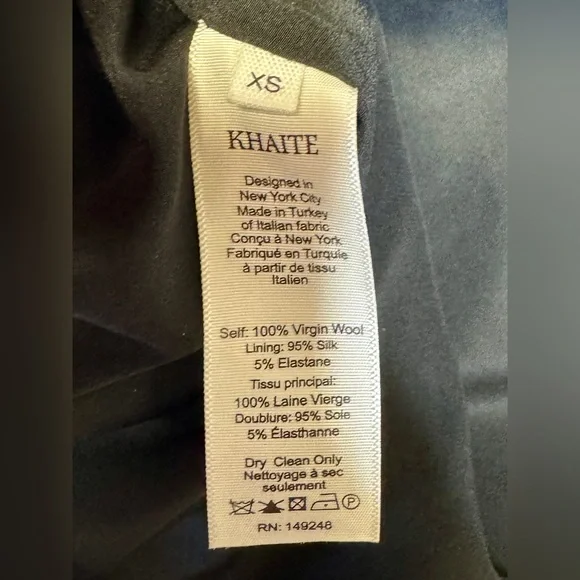 Khaite Octavia Off the Shoulder Long Sleeve Wool Crepe Minidress, XS - Picture 8 of 8